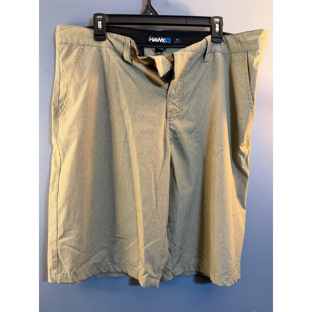 Tony Hawk Mens Hybrid Shorts Size 36 Tan Khaki Heathered Boardshorts Walkshorts